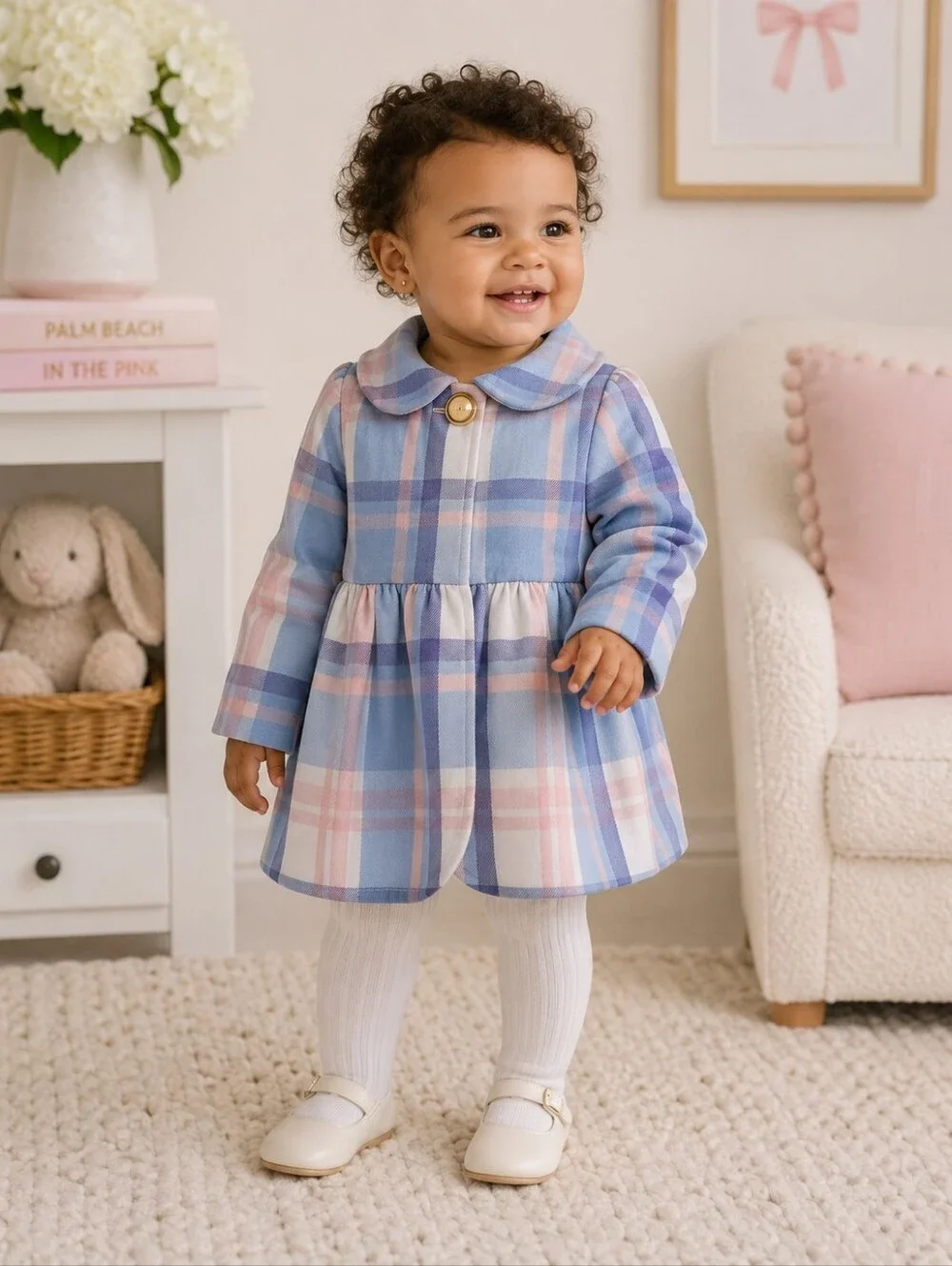 The Beaufort Bonnet Company Pippa Peacoat 18/24M NWT Plaid 💕